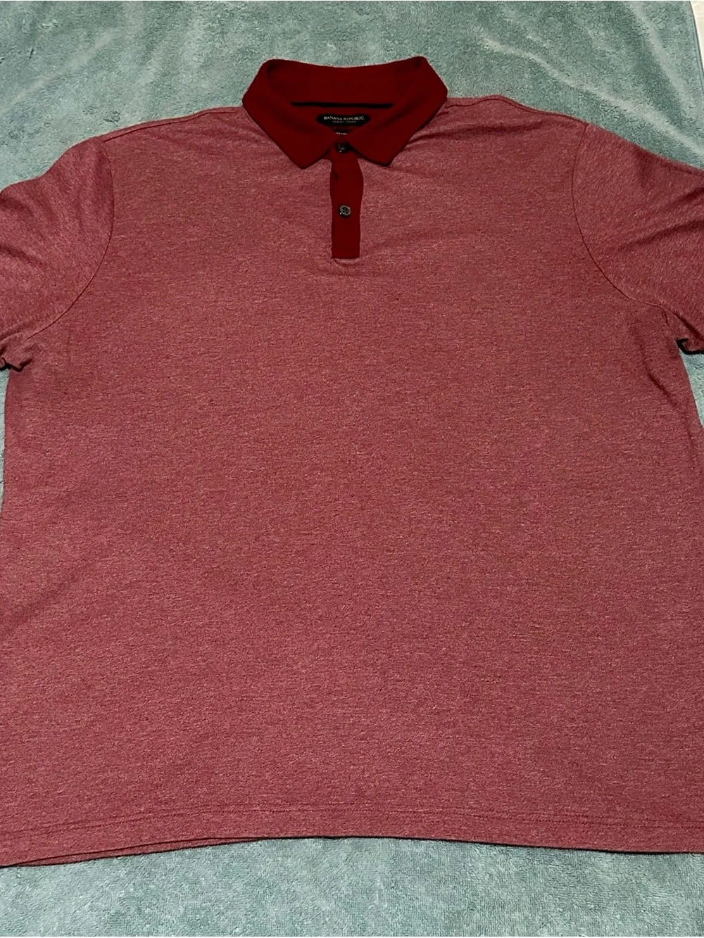 Banana republic Men's Red Heather Polo Shirt